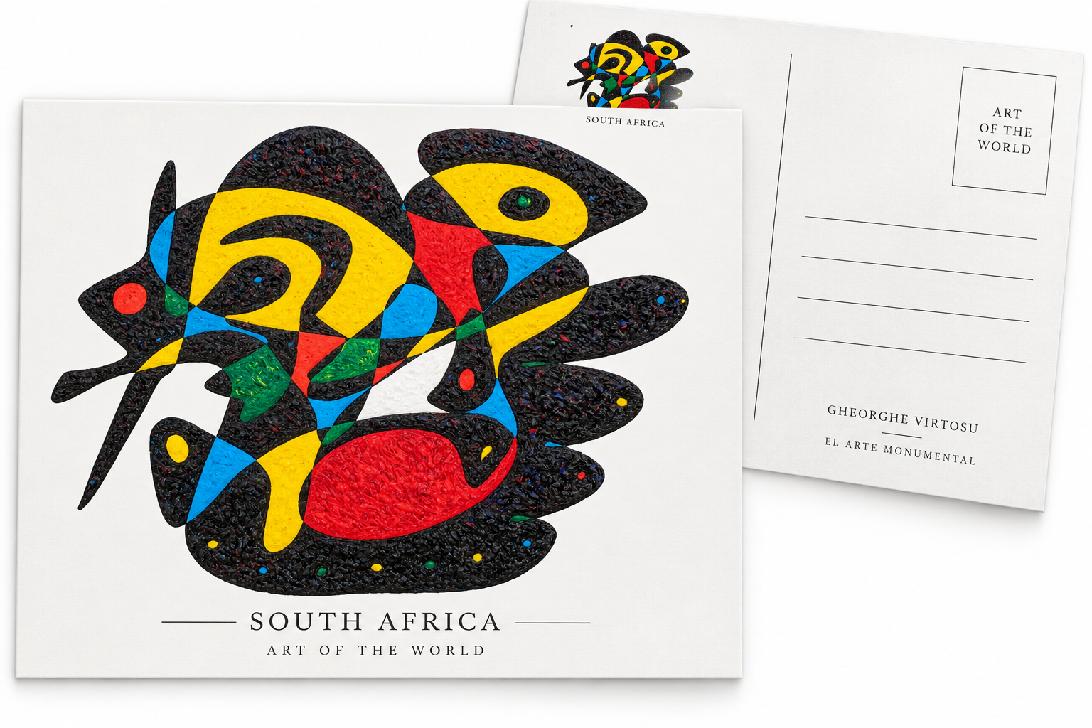 Obra de Sudáfrica de Gheorghe Virtosu presentada en una postal