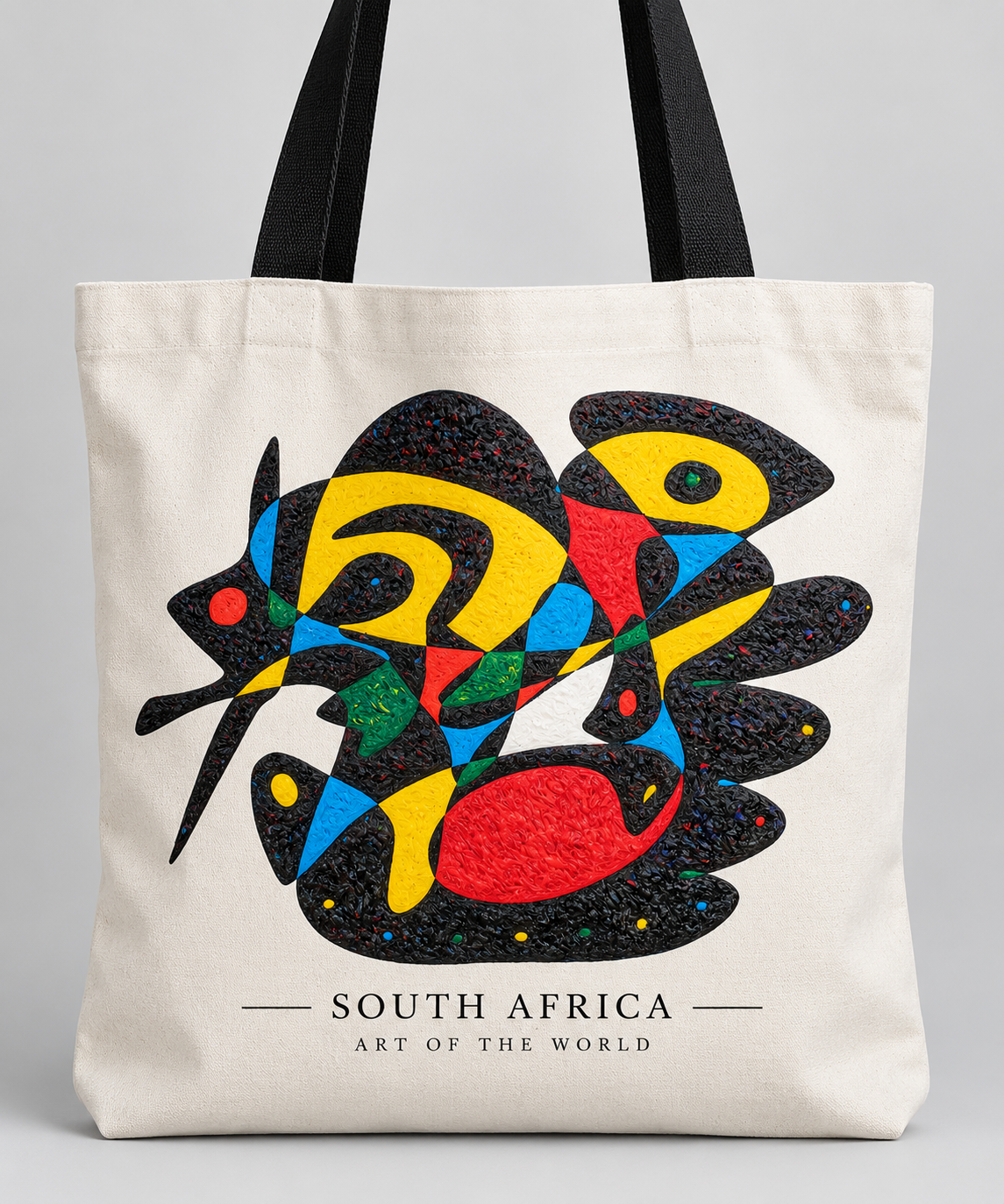 Obra de Sudáfrica de Gheorghe Virtosu en una bolsa de tela