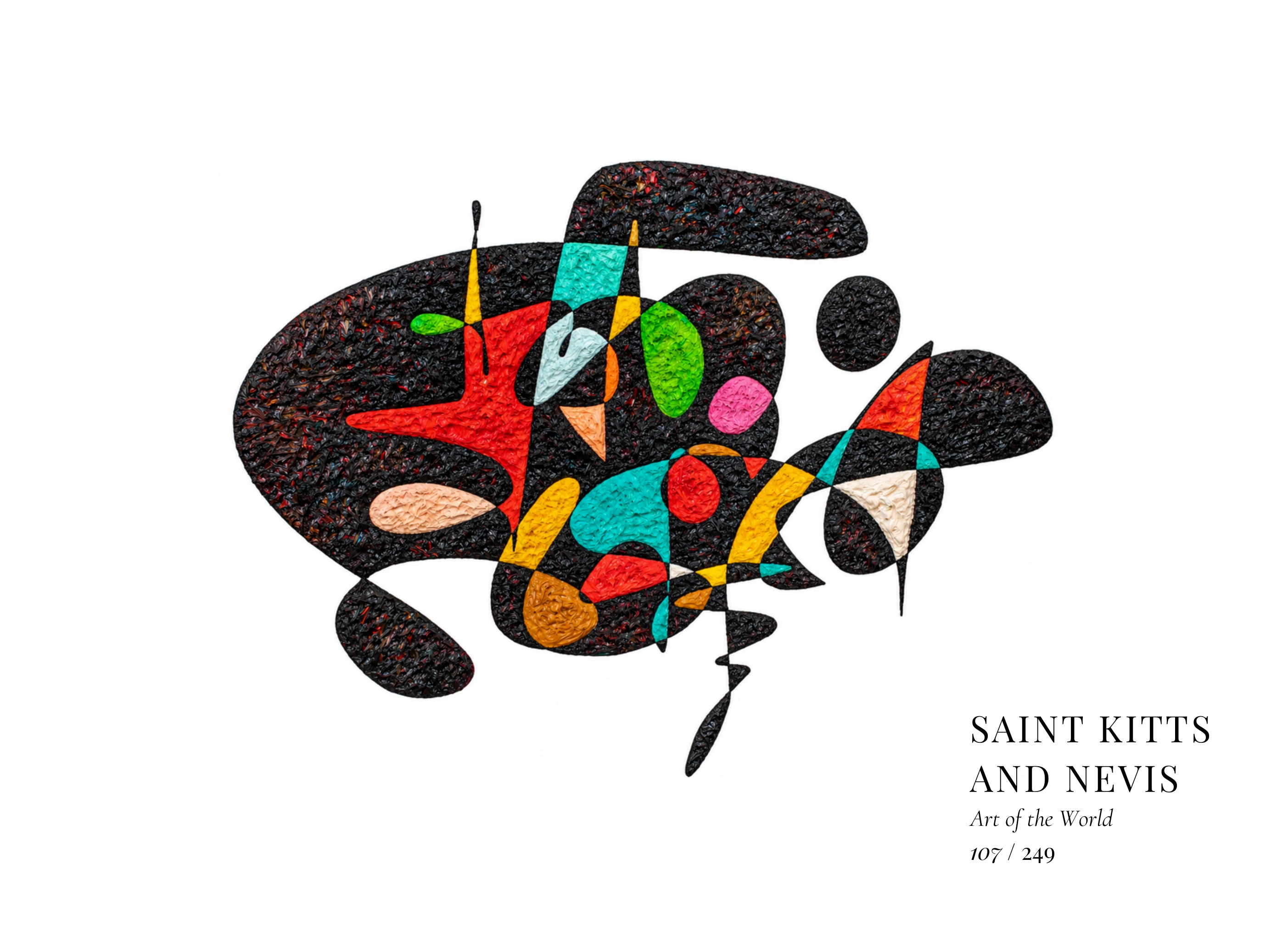 Obra sobre San Cristóbal y Nieves de Gheorghe Virtosu, de la serie Art of the World
