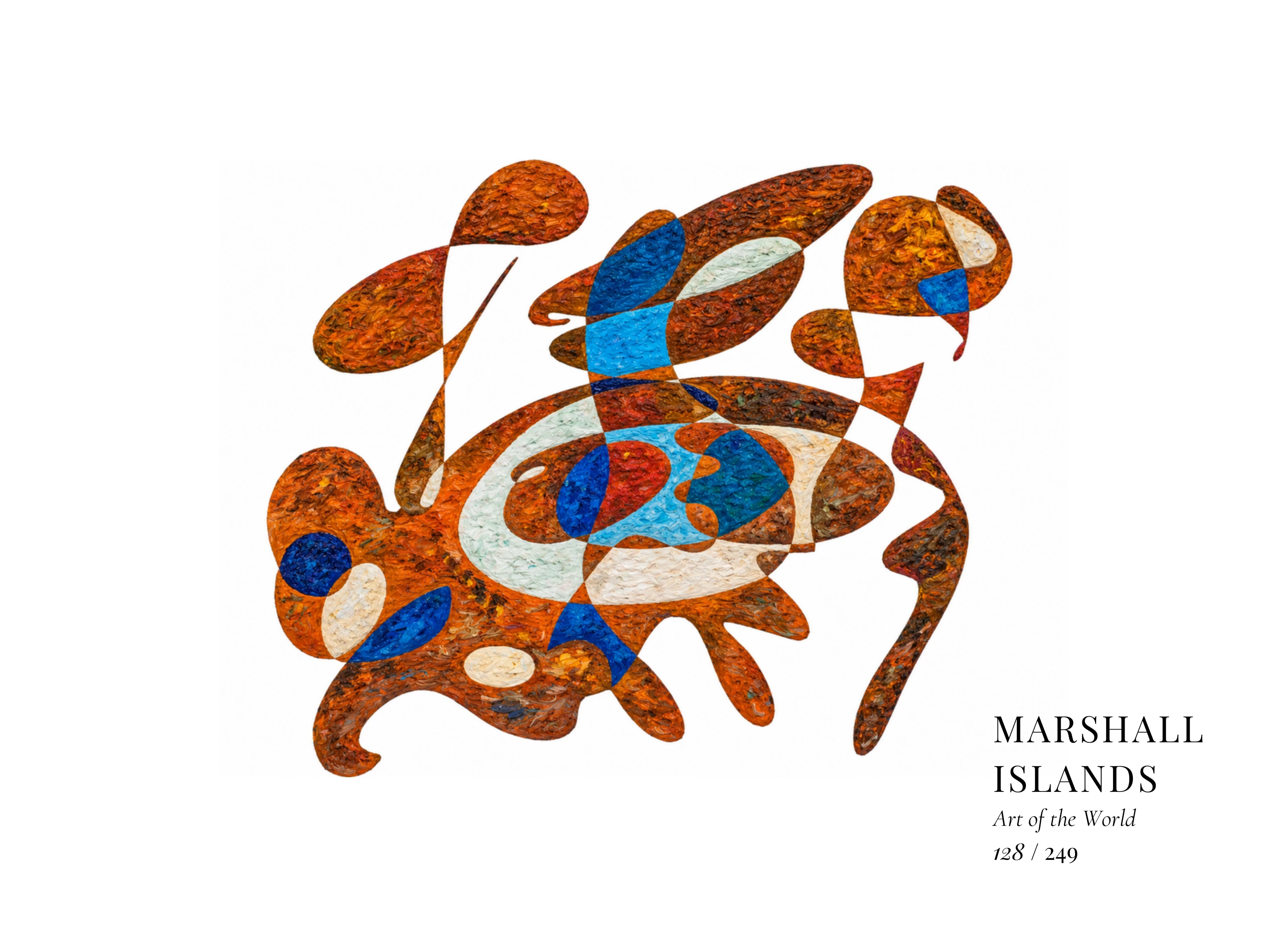 Obra sobre Islas Marshall de Gheorghe Virtosu, de la serie Art of the World