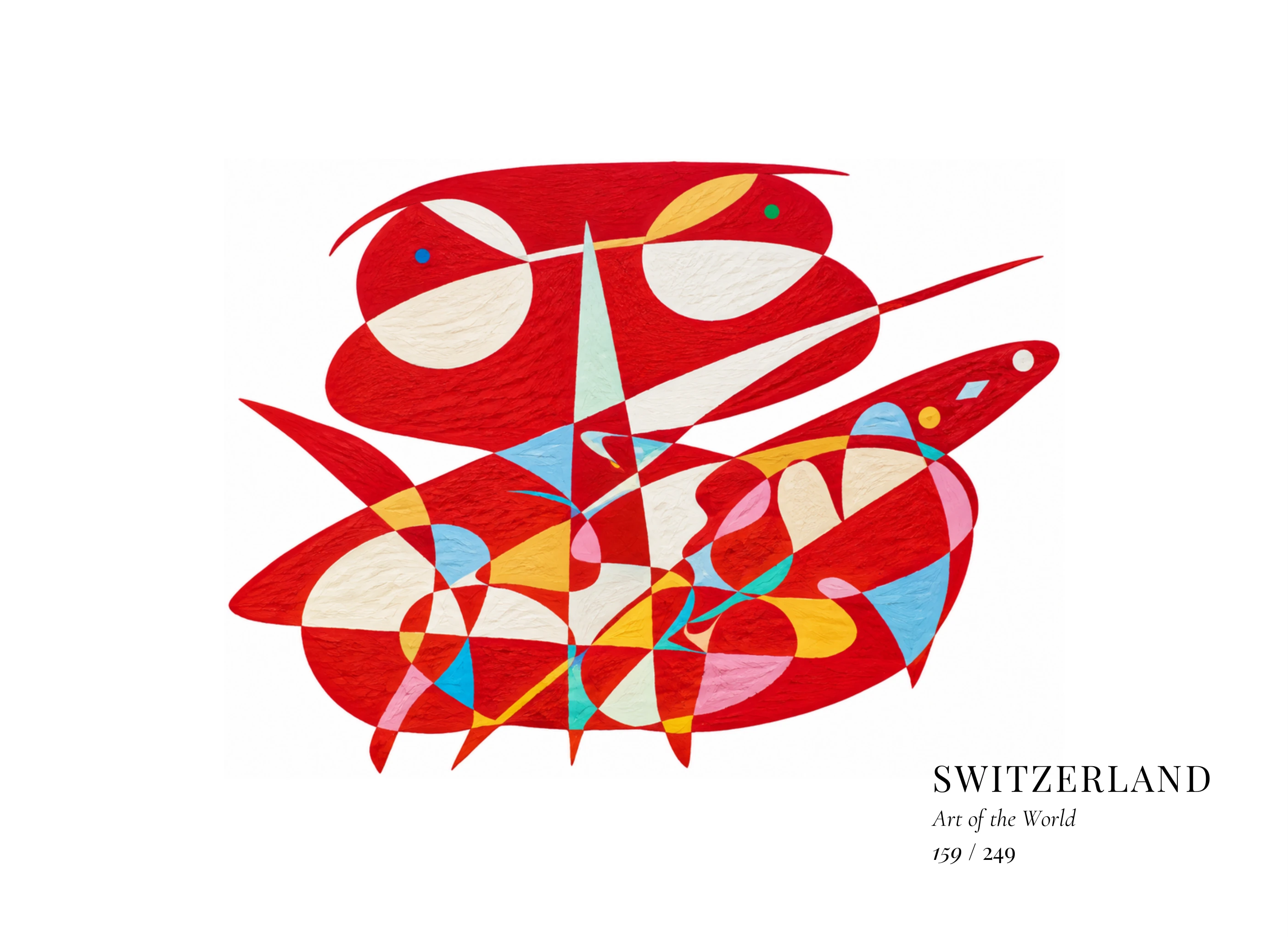 Obra sobre Suiza de Gheorghe Virtosu, de la serie Art of the World