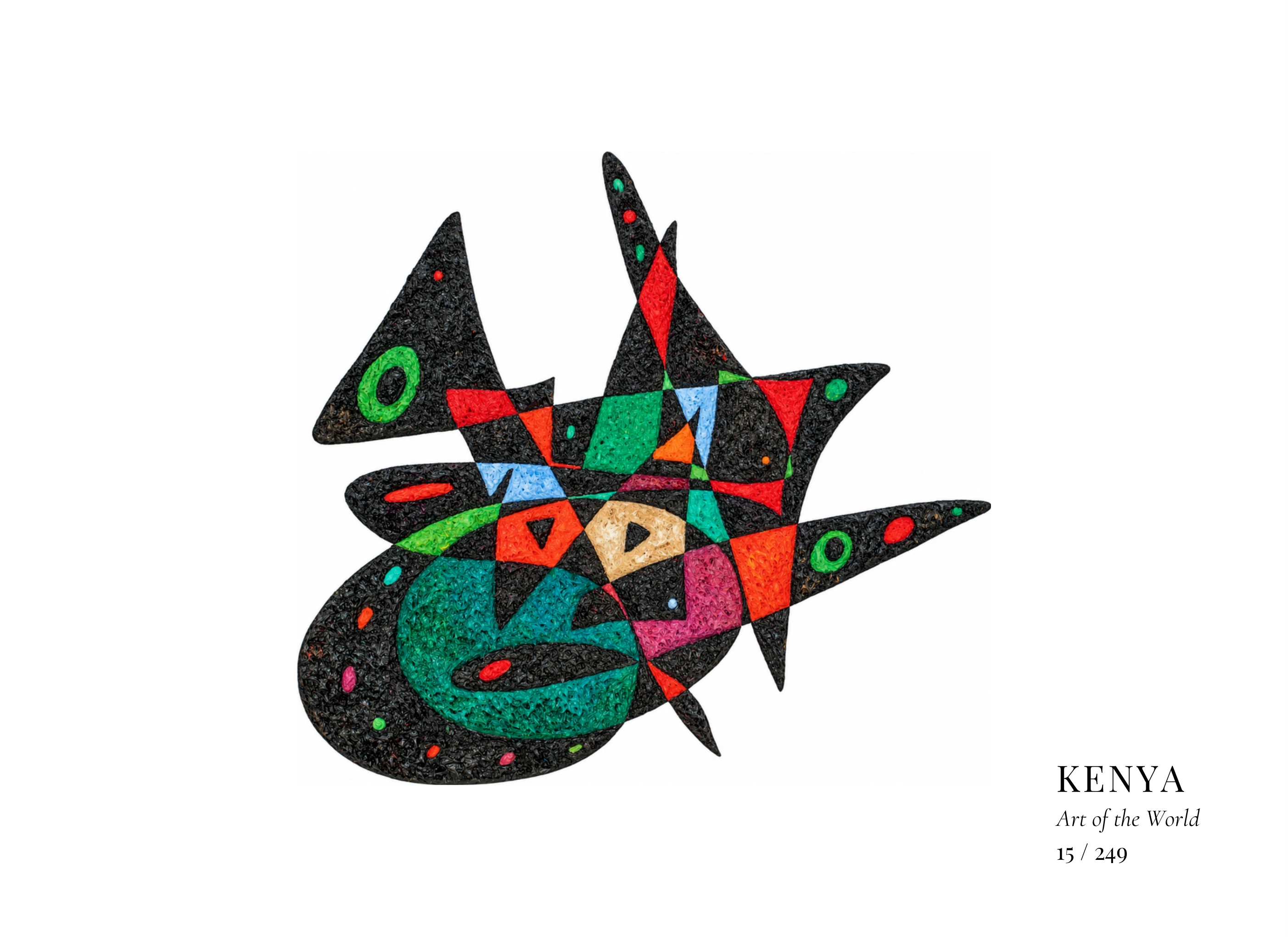 Obra sobre Kenia de Gheorghe Virtosu, de la serie Art of the World