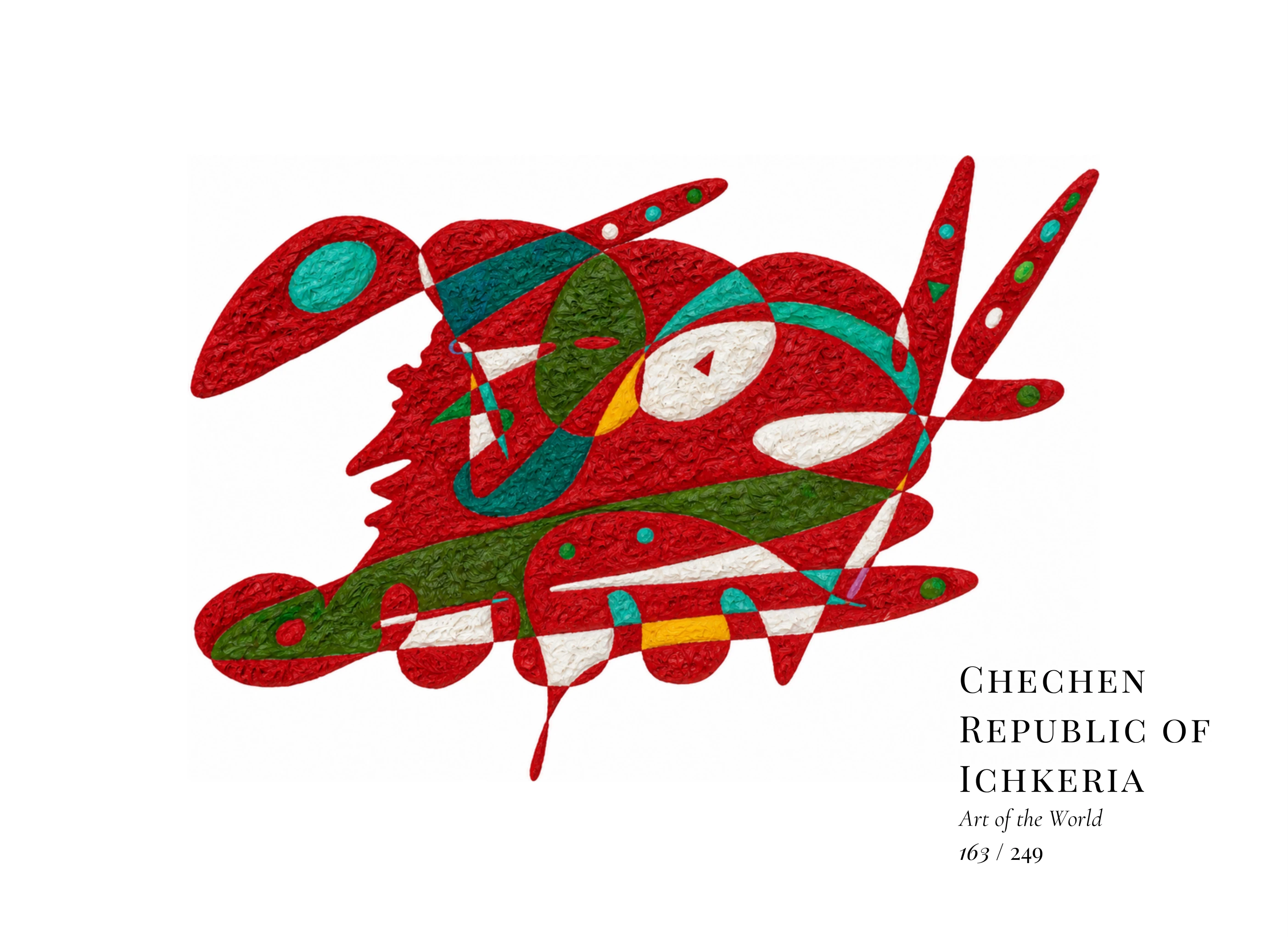 Obra sobre República Chechena de Ichkeria de Gheorghe Virtosu, de la serie Art of the World