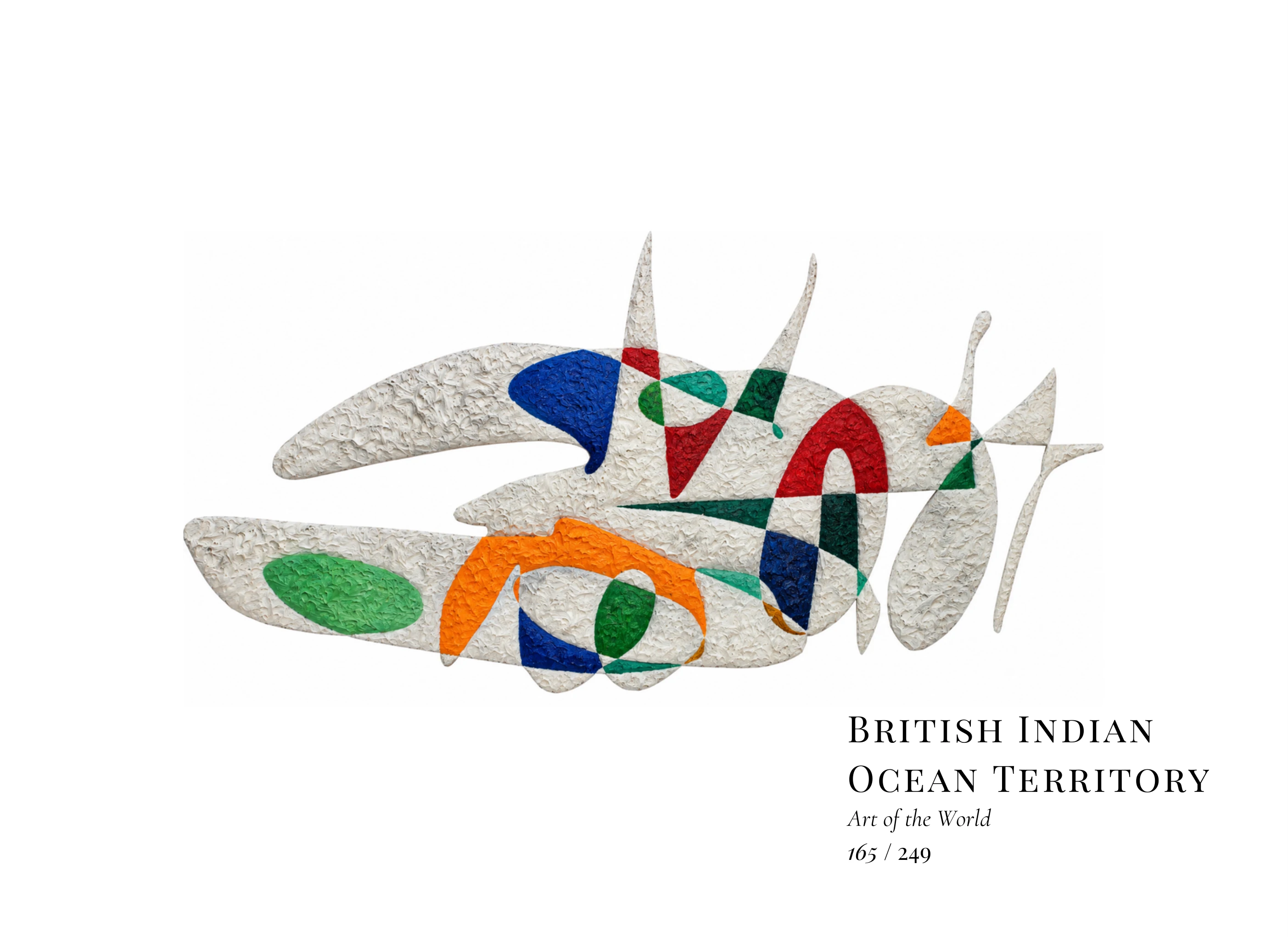 Obra sobre Territorio Británico del Océano Índico de Gheorghe Virtosu, de la serie Art of the World