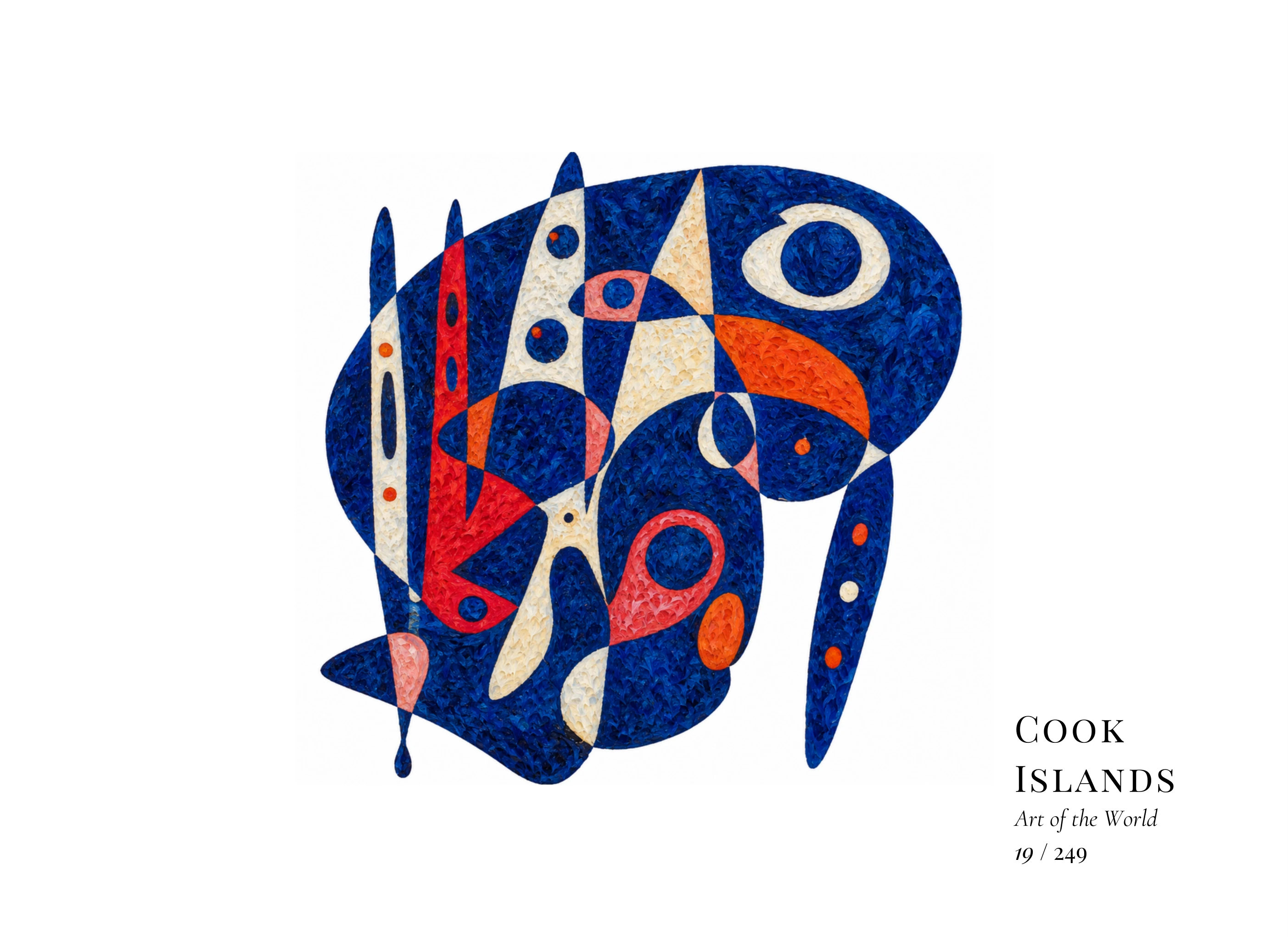 Obra sobre Islas Cook de Gheorghe Virtosu, de la serie Art of the World