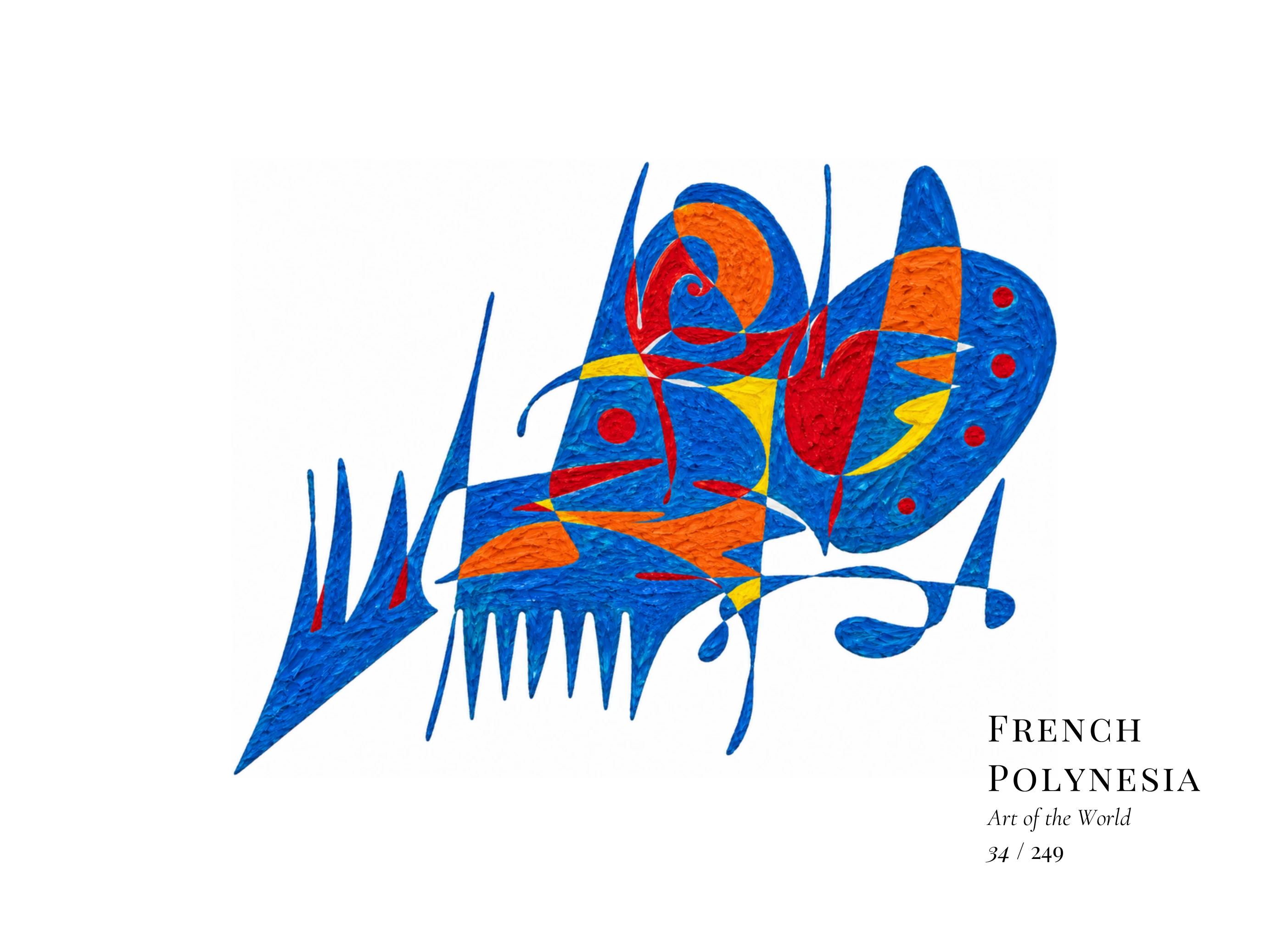 Obra sobre Polinesia Francesa de Gheorghe Virtosu, de la serie Art of the World