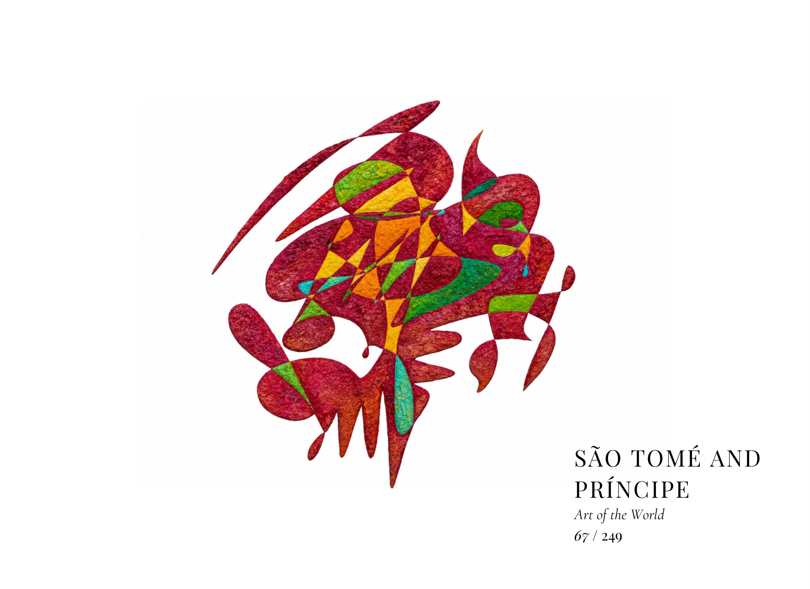 Obra sobre Santo Tomé y Príncipe de Gheorghe Virtosu, de la serie Art of the World