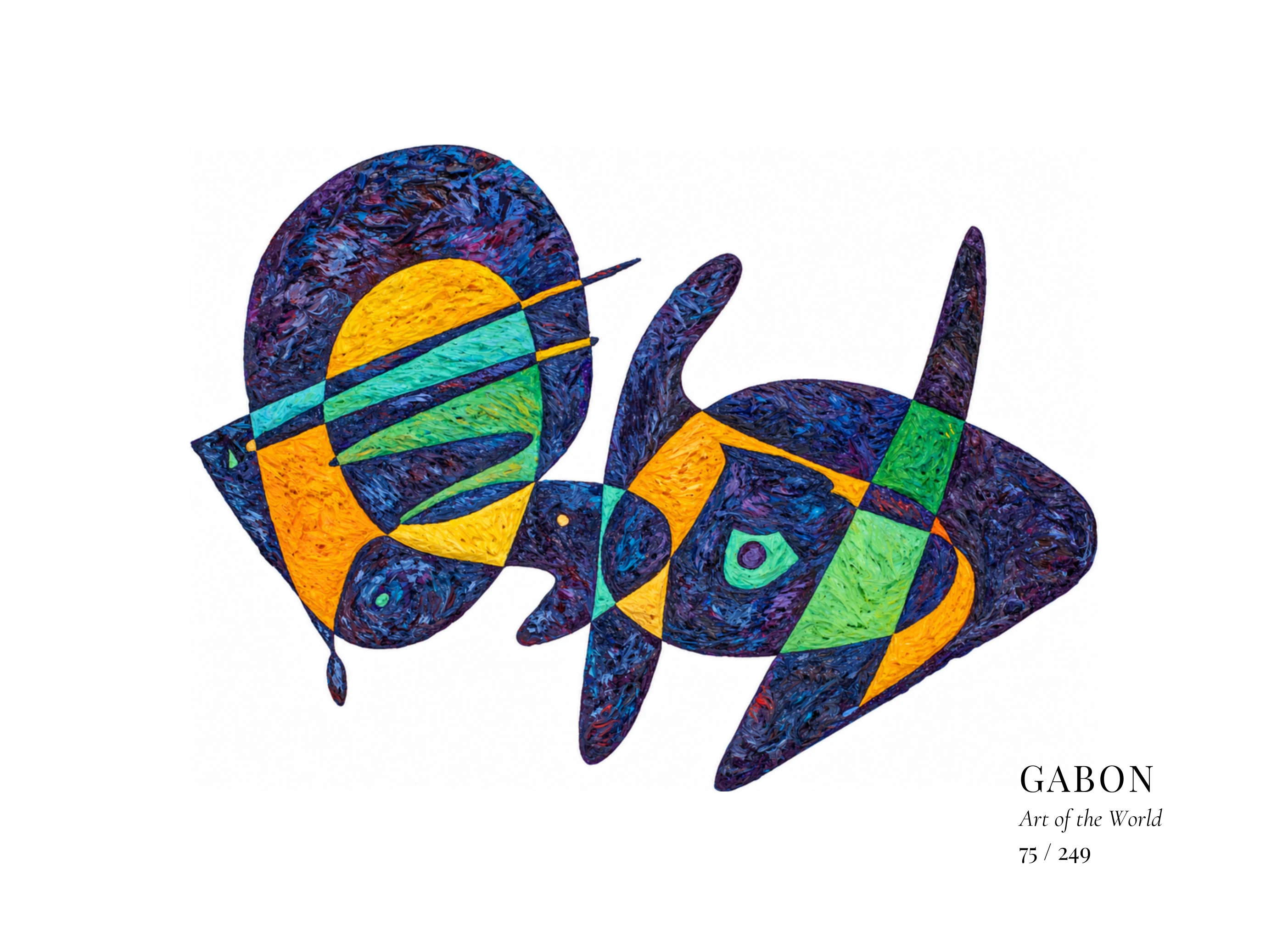 Obra sobre Gabón de Gheorghe Virtosu, de la serie Art of the World